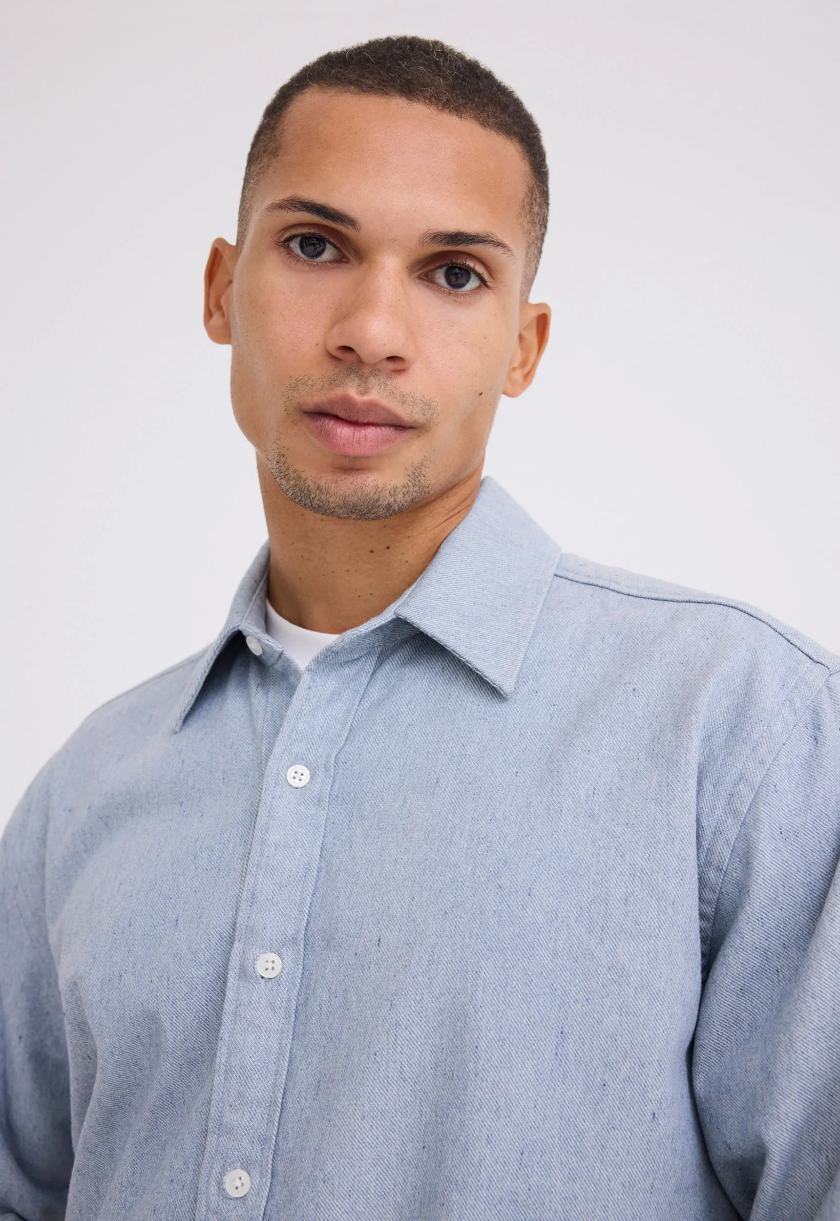 Tanker Cotton Shirt - Bream Blue