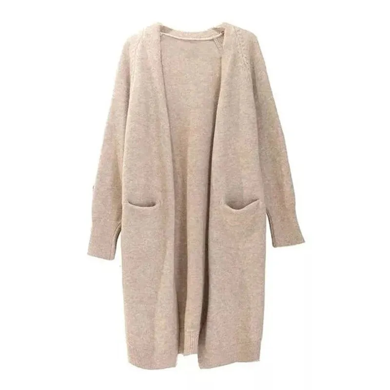 Thick and Warm Knitted Sweater Cardigan with Pockets
