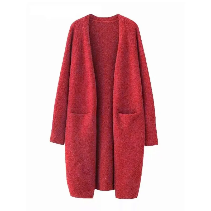 Thick and Warm Knitted Sweater Cardigan with Pockets