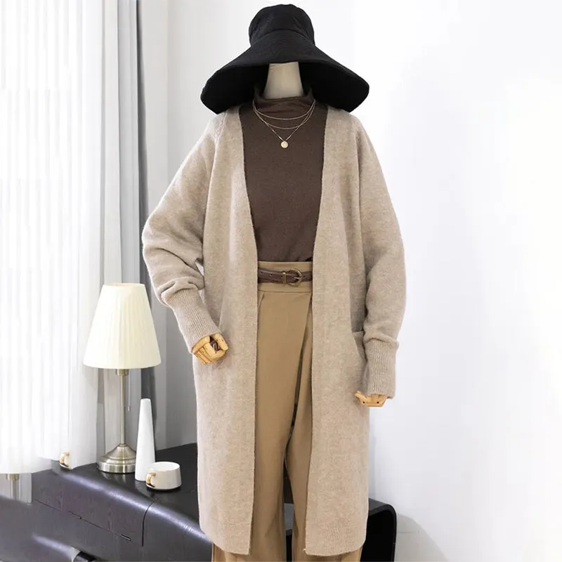Thick and Warm Knitted Sweater Cardigan with Pockets