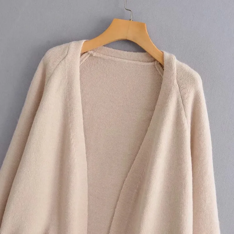 Thick and Warm Knitted Sweater Cardigan with Pockets