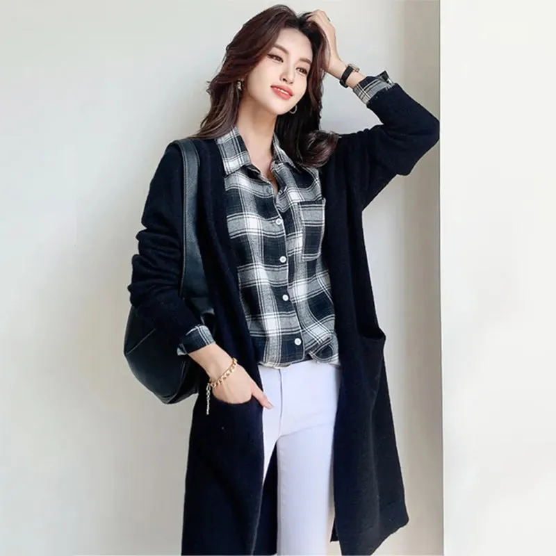 Thick and Warm Knitted Sweater Cardigan with Pockets