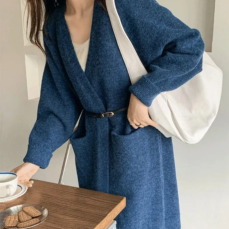 Thick and Warm Knitted Sweater Cardigan with Pockets