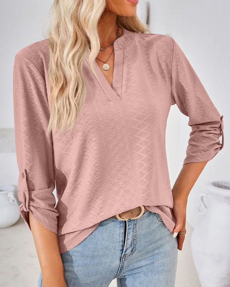 V neck elegant ladies blouse