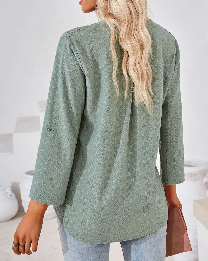 V neck elegant ladies blouse