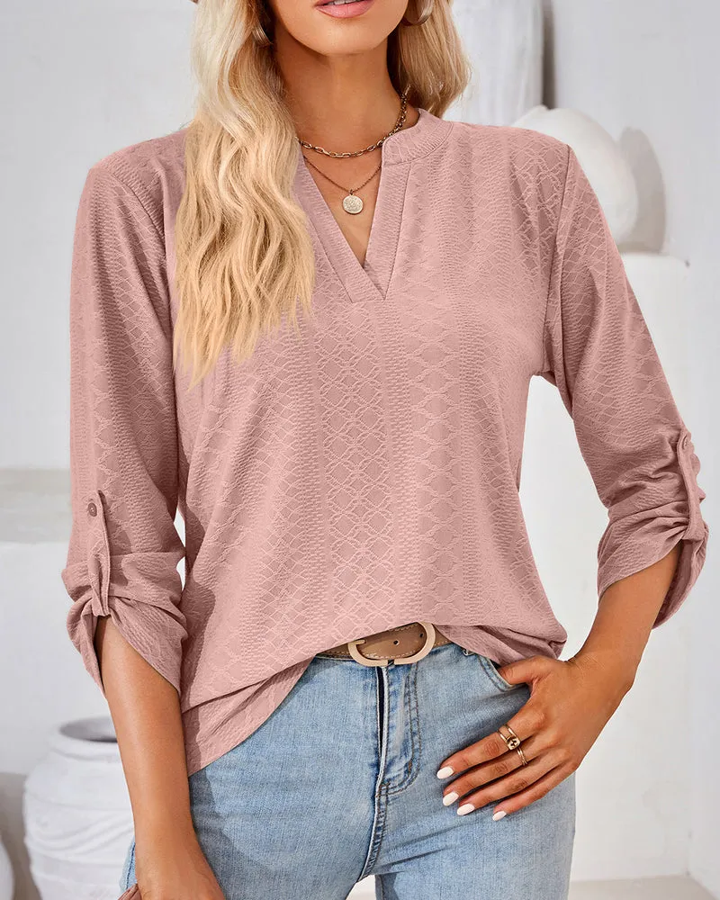 V neck elegant ladies blouse