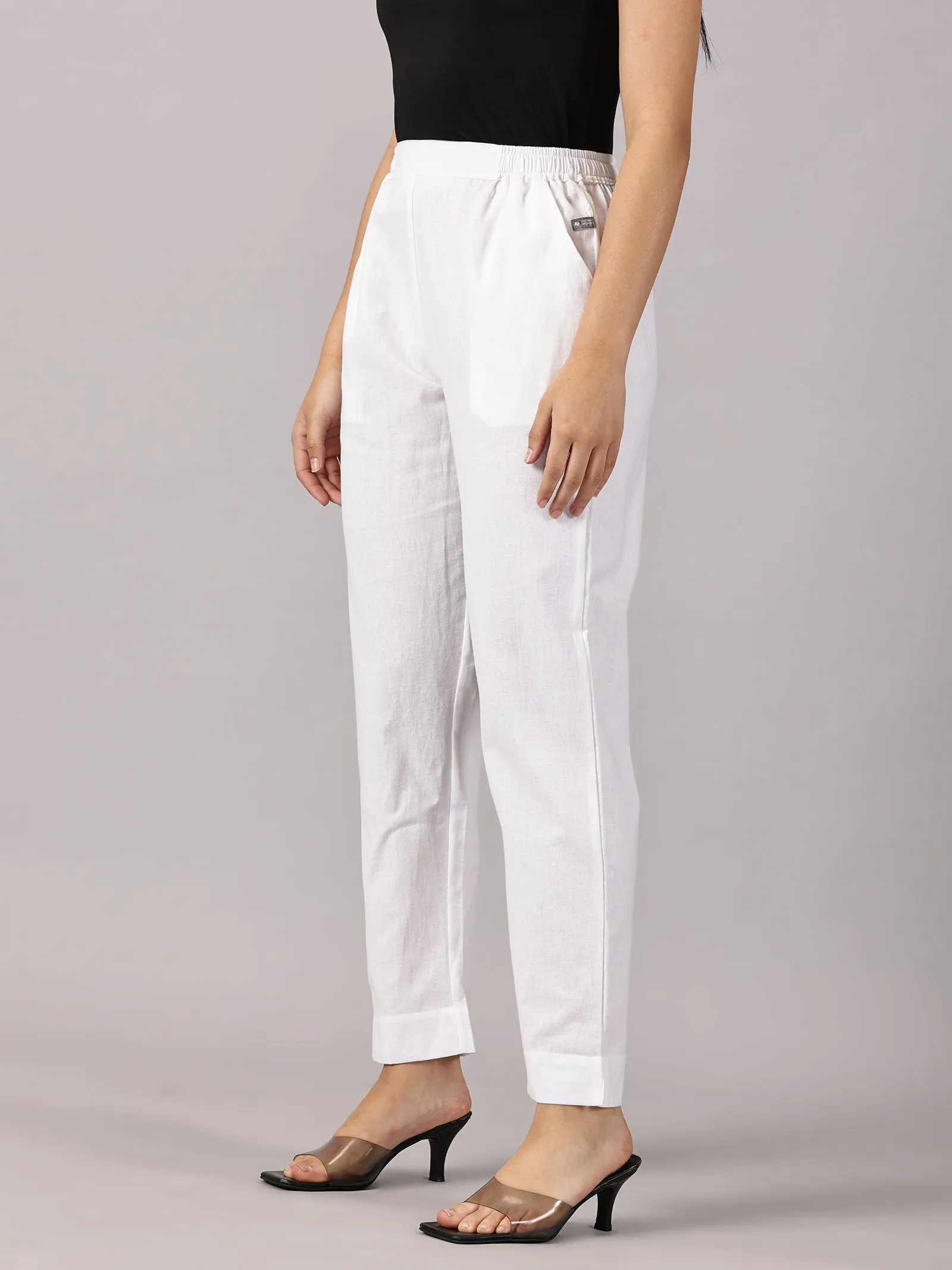 White Comfy Cotton Pants