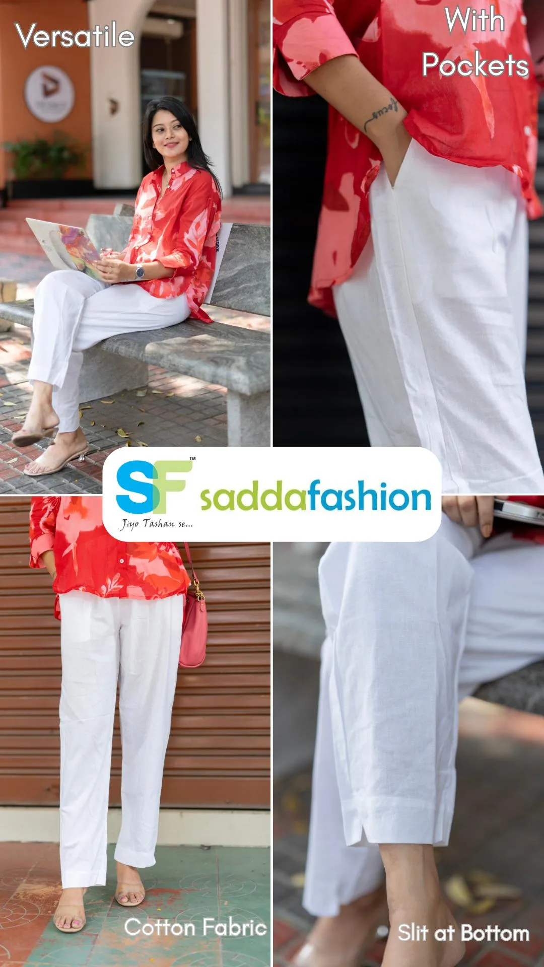 White Comfy Cotton Pants