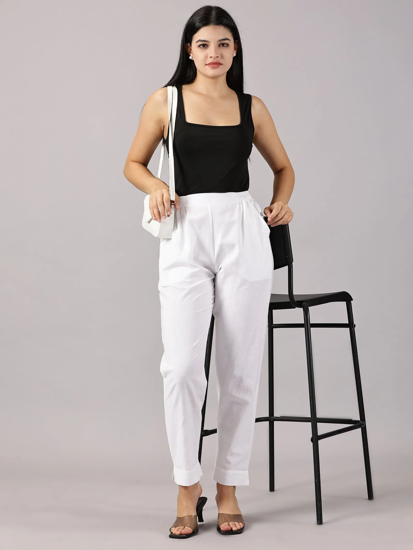 White Comfy Cotton Pants