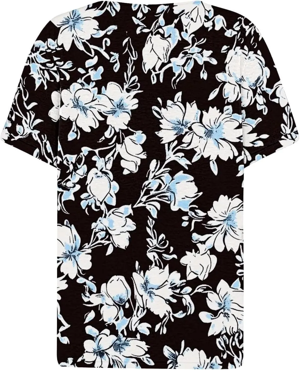 Womens Summer Tops 2025 Dressy Casual Short Sleeve Button V Neck T Shirts Trendy Cute Printed Tees Tunic Blouses