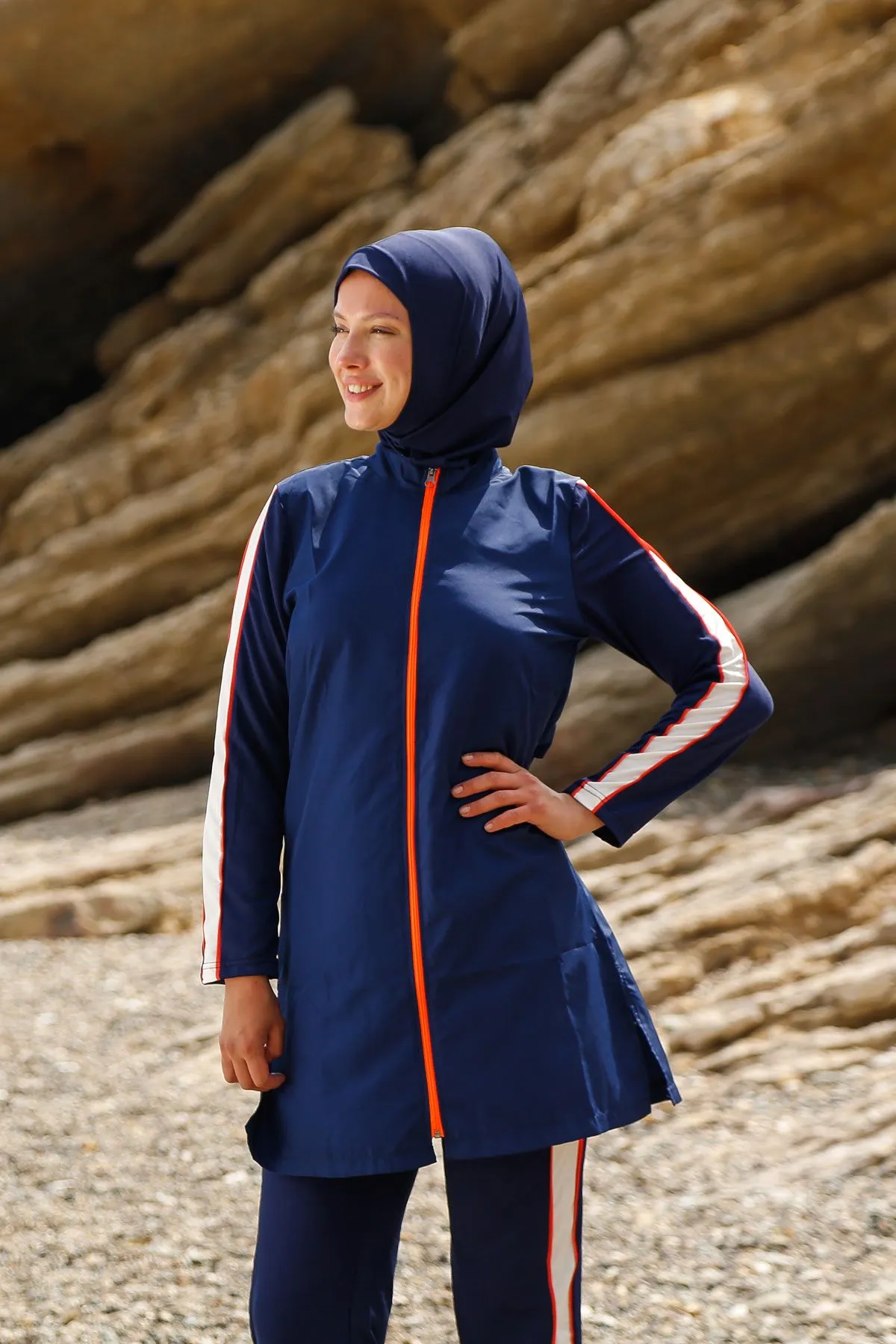 Woven Navy Burkini Modest Swimwear M2270