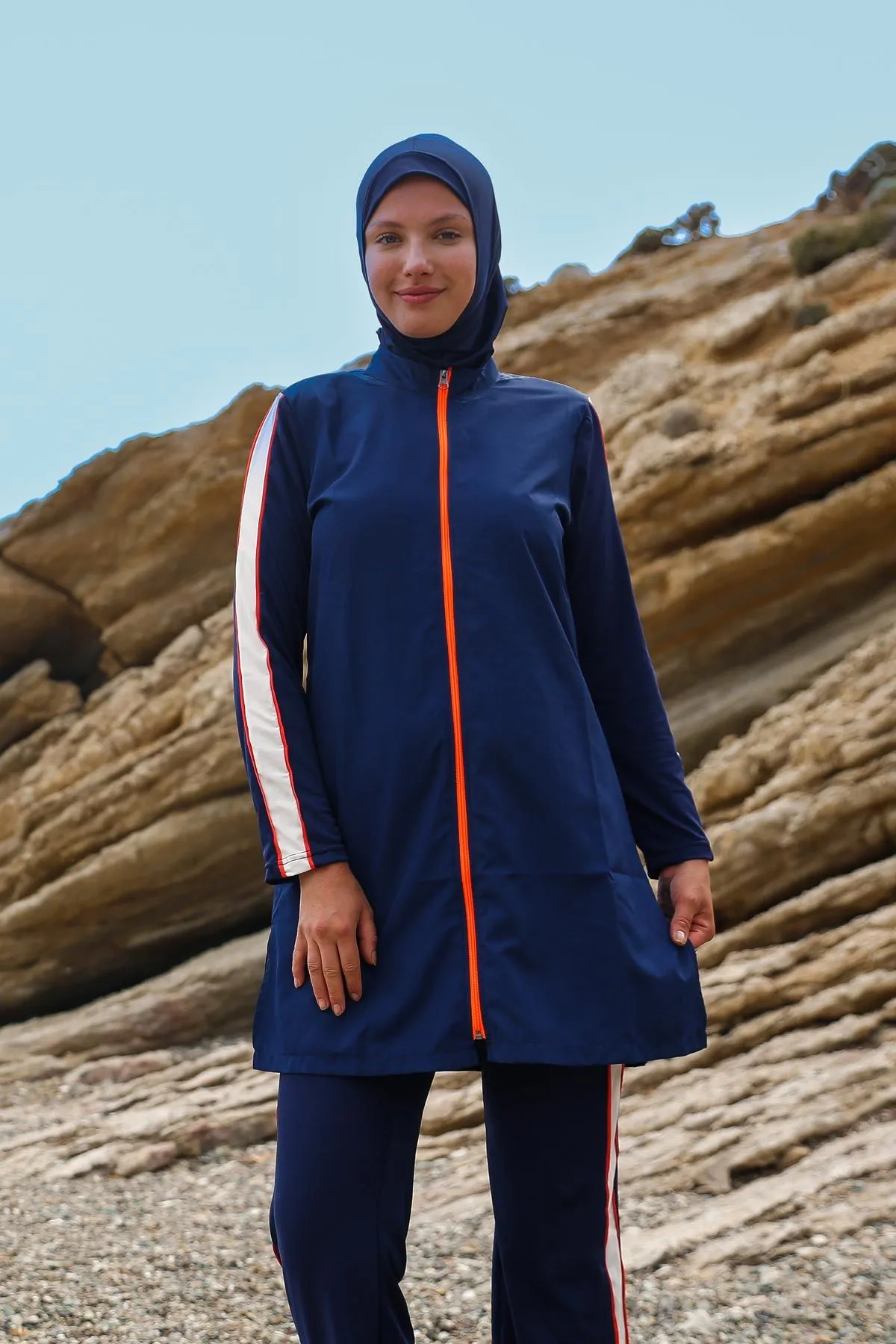 Woven Navy Burkini Modest Swimwear M2270