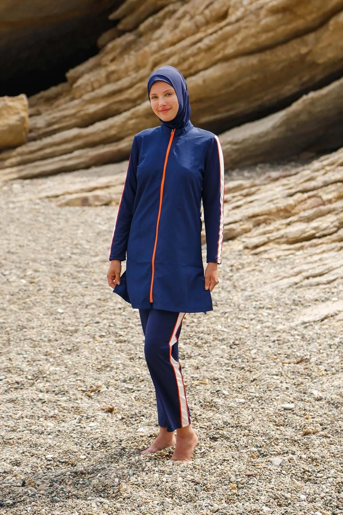 Woven Navy Burkini Modest Swimwear M2270