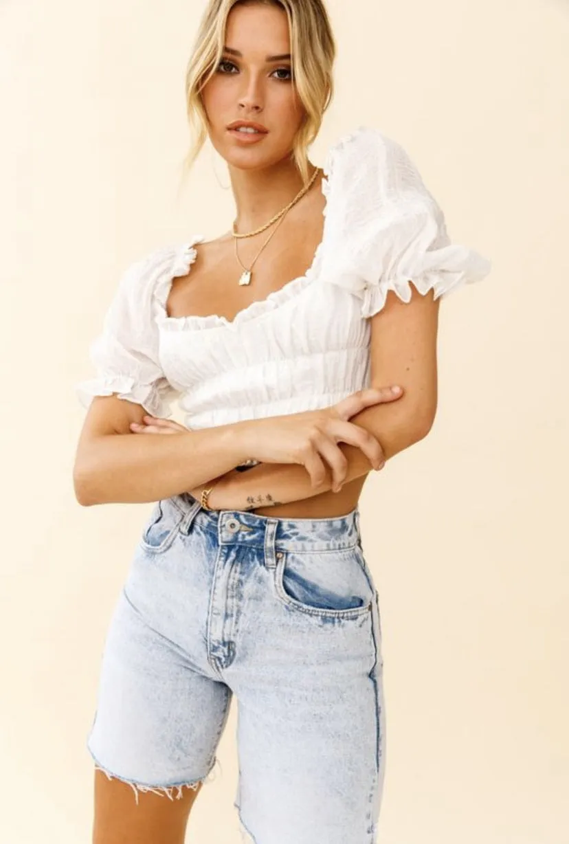 xakxx xakxx Summer Women Tops And Blouses Blue White Cotton Elastic Short Sleeves Elegant Beach Backless Holiday Female Shirt Ladies